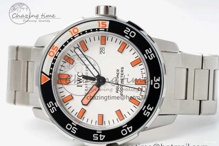 MIROTIME 0319 BestValue Aquatimer Automatic SS RSF 1:1 Best Edition White Orange Dial on SS Bracelet A 7072